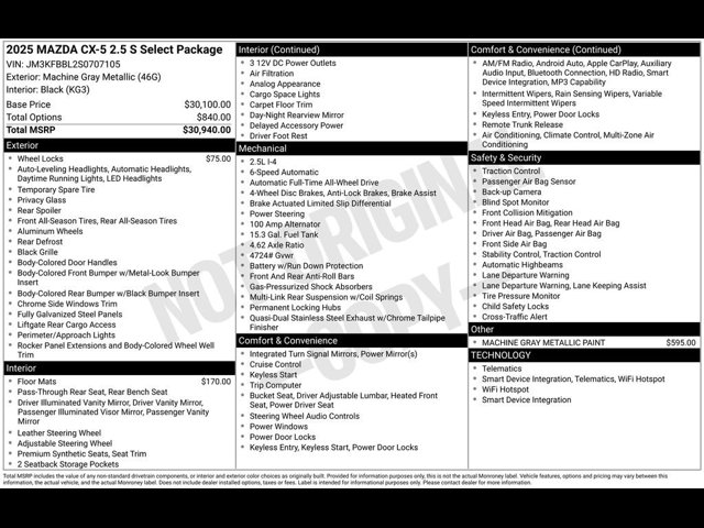 2025 Mazda CX-5 2.5 Select photo 6